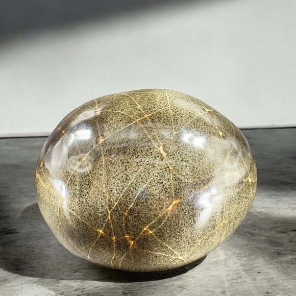 Vintage Hand Made Pottery Stoneware Paperweight Hollow Rock Shaped Figure Rock - Picture 1 of 13